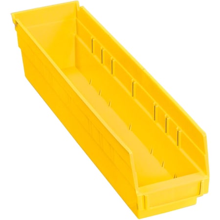 Global Industrial Shelf Storage Bin, Polypropylene, Yellow, 4 in H, 4-1/8 in W 184839YL